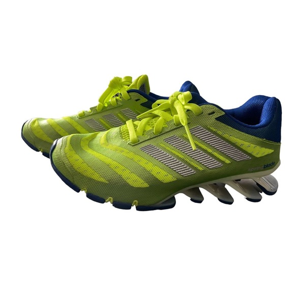 Adidas SpringBlade Women’s Size 4.5 Neón Green And Blue - Picture 2 of 7